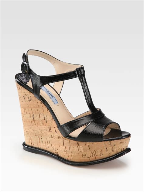 prada wedges ebay|Prada leather platform wedge.